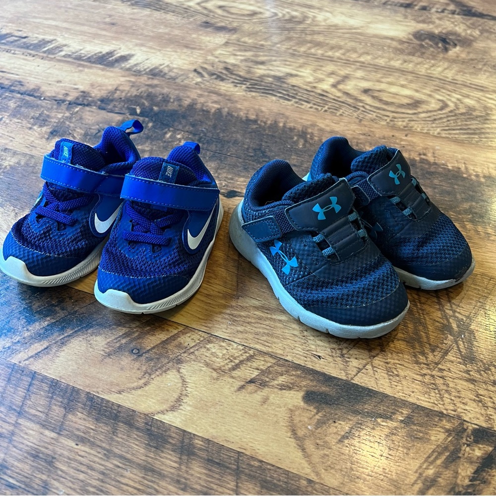 Nike and Under Armour Shoe Pair